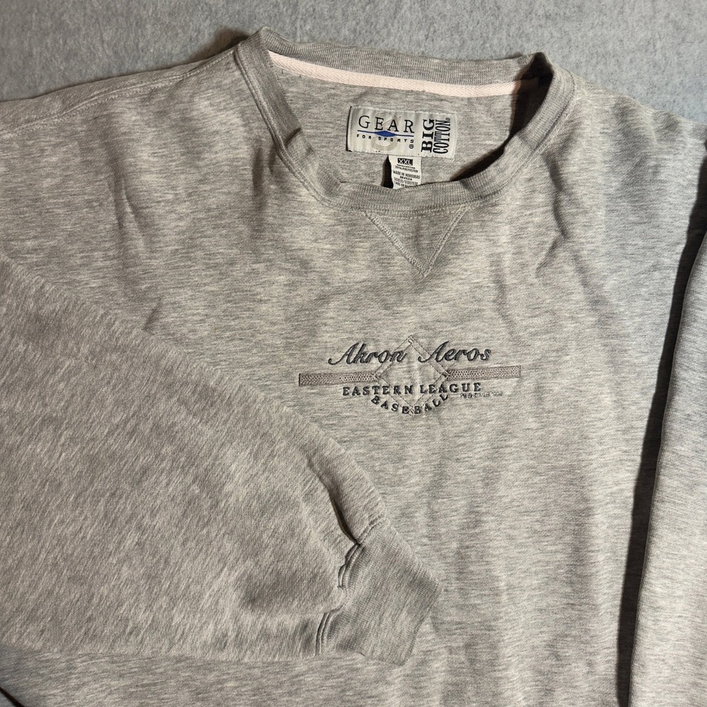 Vintage 1999 Akron Aeros Baseball Sweatshirt Mens 2XL Gear For Sports Gray 90s